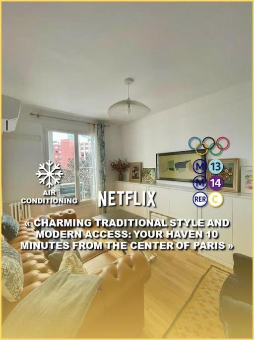 Air Conditioning - Metro 14 - Charming Traditional Style And Modern Access 10 Mn Away From Center Of Paris Clichy Zewnętrze zdjęcie